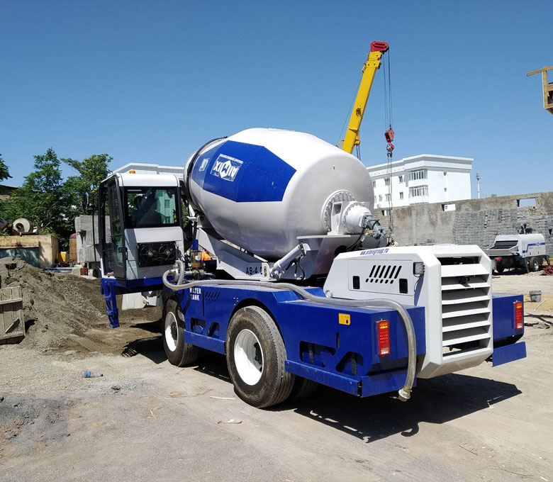 AS-3.5 Self Loading Rough Terrain Concrete Mixer Work In Uzbekistan