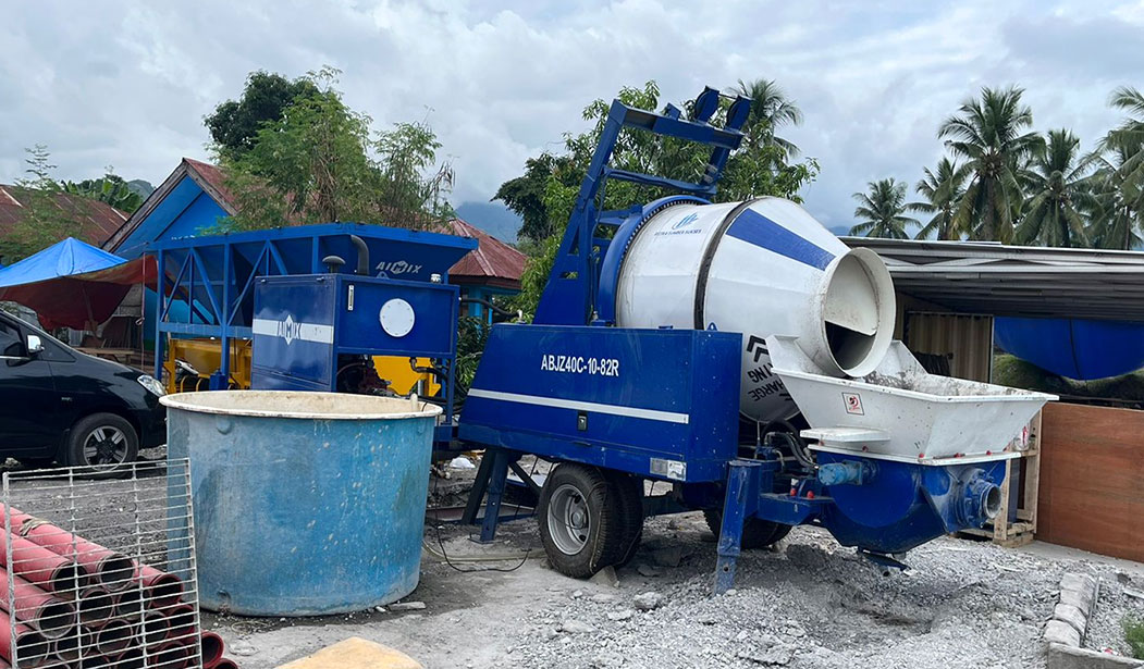 concrete mixer pump trailer